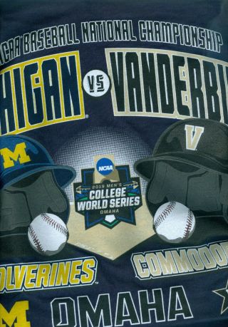 2019 College World Series CWS Michigan vs.  Vanderbilt XL T Shirt 2