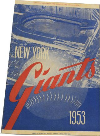 York Giants Vs.  Philadelphia 1953 Official Program Scorecard Scored Ra12