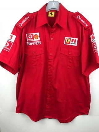 Ferrari Formula 1 Vodafone F1 Racing Team Mens Xl Short Sleeve Shirt