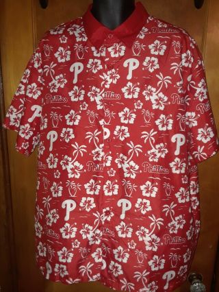 Philadelphia Phillies Chevrolet Hawaiian Aloha Shirt Men’s Xl