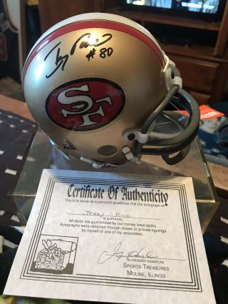 Jerry Rice Signed Autographed San Francisco 49ers Throwback Mini Helmet W/coa