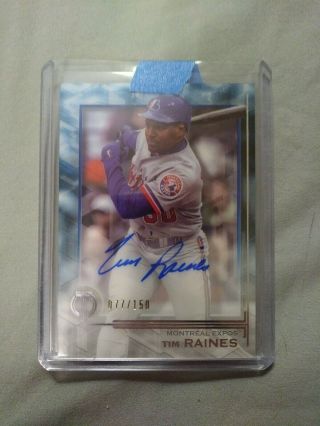 Tim Raines 2019 Topps Tribute On - Card Signed Auto Blue /150 Expos Hof