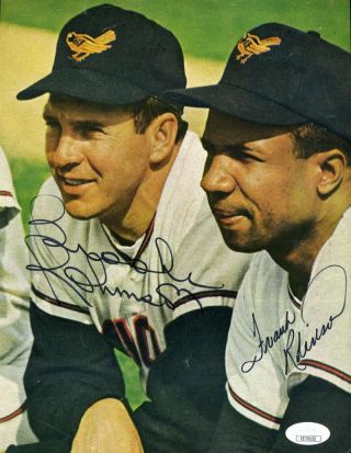 Brooks And Frank Robinson Jsa Autograph 8x10 Photo Hand Signed Authentic
