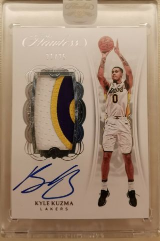 2017 - 18 Flawless Kyle Kuzma Rookie 3 Color Patch Auto Rc Rpa 20/25 Lakers