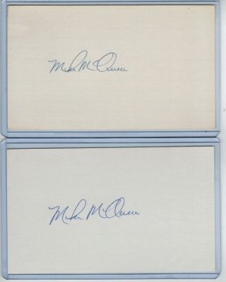 (2) Mike Mcqueen Index Card Signed 1968 - 74 Braves Reds Psa/dna Certified
