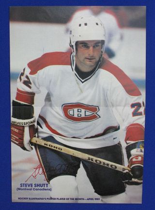 Steve Shutt Hof Canadiens Signed Auto April 1981 Hockey Illustrated 11x15 Poster