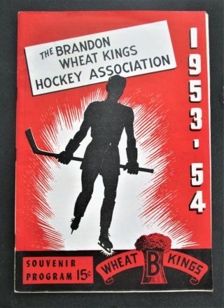 1953/54 Whl Brandon Wheat Kings Hockey Program - Game Vs Flin Flon Blombers
