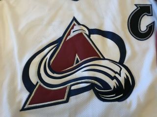 Joe Sakic 1997 - 99 Colorado Avalanche Starter NHL Hockey Jersey White Sz L 3