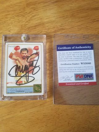 Topps 2011 Manny Pacquiao Autographed Allen & Ginter Trading Card Psa/dna