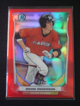 2014 Bowman Chrome Brian Anderson 1st Rc Red Refractor 4/5