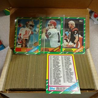 1986 Topps Football Complete Set 1 - 396 (jerry Rice Rc)