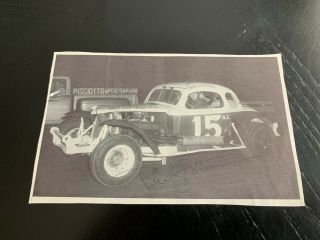 Vintage Bugsy Stevens Nascar Modified Autographed Stock Car Racing Photo