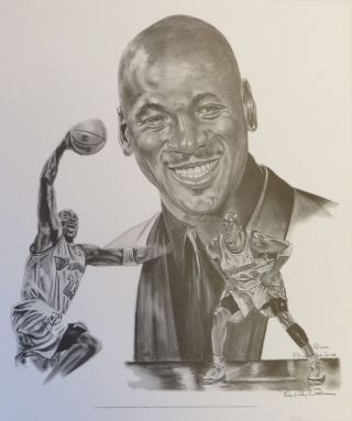 Michael Jordan Washington Wizards 20x24 Lithograph Signed By Artist Simon