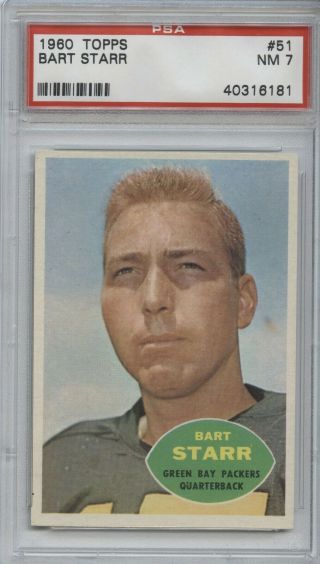 1960 Topps Bart Starr 51 Psa 7