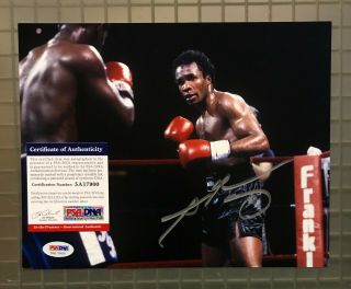 Sugar Ray Leonard Signed 8x10 Boxing Photo Auto W/ Hagler Psa/dna
