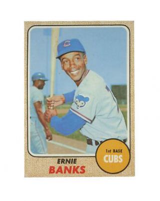 1968 Topps Ernie Banks Chicago Cubs 355 Baseball Card