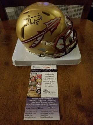 Jameis Winston Autographed Florida State Mini Helmet Coa/jsa