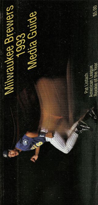 1993 Milwaukee Brewers Baseball Media Guide