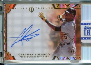 Gregory Polanco 2015 Topps Tribute Autographs Encased Gold Refract Auto 40/75
