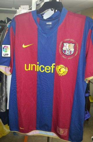 2006 - 2007 Fc Barcelona Barca Fcb Jersey Shirt Camiseta Home Unicef Nike L Bnwt
