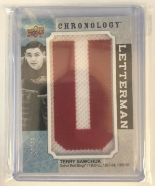 2018 - 19 Upper Deck Chronology Letterman Patch Terry Sawchuk " U " 23/35