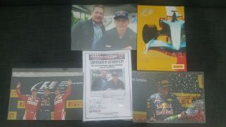 Max Verstappen Signed Picture With Dad & Rookie Year First Win And Program