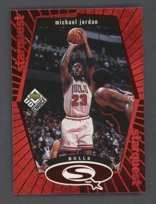 1998 - 99 Upper Deck Ud Choice Red Starquest Michael Jordan Chicago Bulls Hof