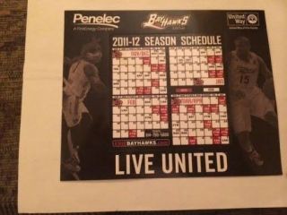 Erie (pa) Bayhawks Basketball Magnet Schedule 2011 - 12 Nba D - League Season