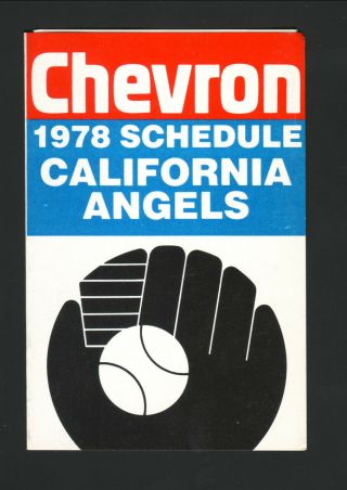 California Angels - - 1978 Pocket Schedule - - Chevron
