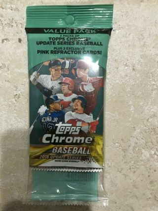 2018 Topps Chrome Update Value Hanger Pack Acuna? Soto? Pink Refractors