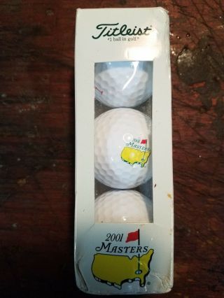Titleist 2001 Masters Golf Ball Set 3 Balls