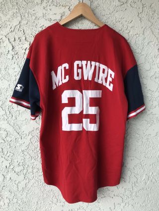 Vintage Mark Mcgwire St.  Louis Cardinals Starter Baseball Jersey 25 Mlb 90s