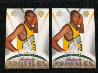 Kevin Durant 2007 - 08 Sp Authentic Rc Authentic Profiles Ap - 13 (2) Cards Gem