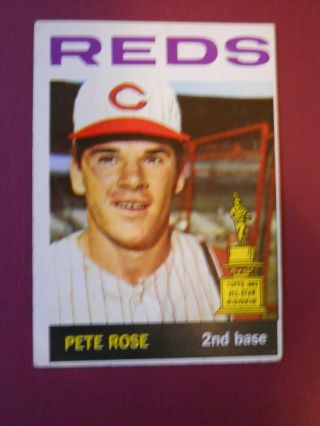 1964 Pete Rose Topps Baseball Trading Card 1963 All Star Rookie Topps 125