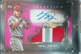 2018 Topps Inception Mike Trout Auto Patch /75 Angels