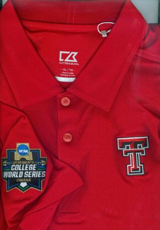 2019 College World Series Cws Texas Tech Red Raiders Red Xl Polo Shirt