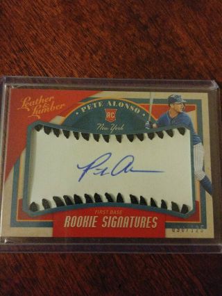 2019 Panini Pete Alonso Lumber And Leather Rc Signatures Autograph Card 98/125