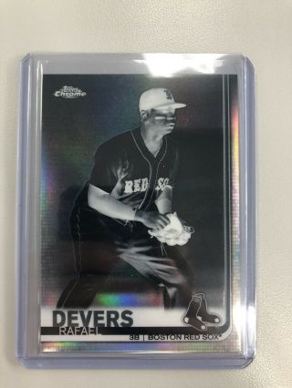 2019 Topps Chrome Rafael Devers Negative Refractor 184 Red Sox