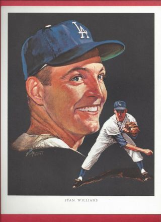1962 Stan Williams Los Angeles Dodgers Union 76 Volpe Portrait Print