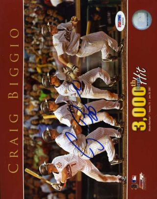 Craig Biggio Psa Dna Hand Signed 8x10 Photo Authentic Autograph
