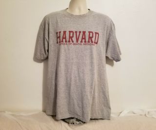 Harvard University School Of Dental Medicine Adult Gray Xl Tshirt