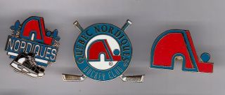 3 Diff Quebec Nordiques Nhl Hockey Pin Pins Skates Sticks Bas Colorado Avalanche