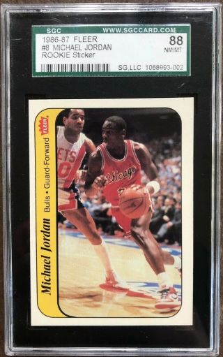 1986 - 87 Fleer Michael Jordan Sticker Rookie Sgc 88 Possible Psa 9?