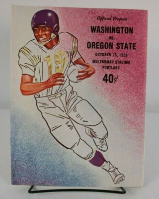 1958 University Of Washington Vs Oregon State Football Program Media Guide Ncaa