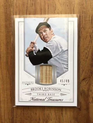 Brooks Robinson 2015 National Treasures Game Bat Card 45/49 Baltimore