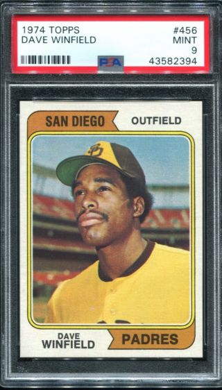 1974 Topps 456 Dave Winfield Rc Rookie Card Psa 9 San Diego Padres