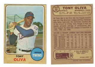 1968 O - Pee - Chee 165 Tony Oliva Twins