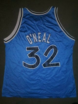 Vintage Shaquille O’Neal Orlando Magic Champion Jersey Blue 48 NBA 90s Vtg 2