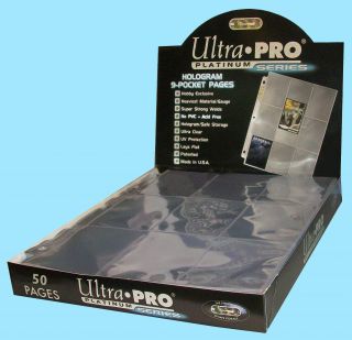 50 Ultra Pro Platinum 9 - Pocket Card Pages Sheets Protectors Baseball Storage