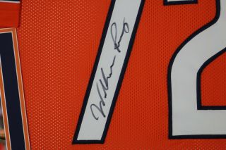 Fridge William Perry Autographed Framed Chicago Orange Custom Jersey JSA 2